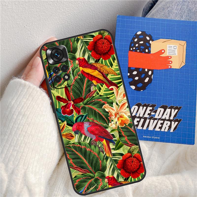 Garden Birds Vintage Tropical FLORAL Funda For Xiaomi Redmi Note 13 Pro 14 9 10 11 12 9S 10S 11S 12S Redmi 13C 10C 12C 14C Case