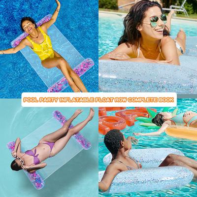 PVC Summer Inflatable Foldable Floating Row Swimming Pool Water Hammock Air Mattresses Bed Beach Water Active Lounger Chair