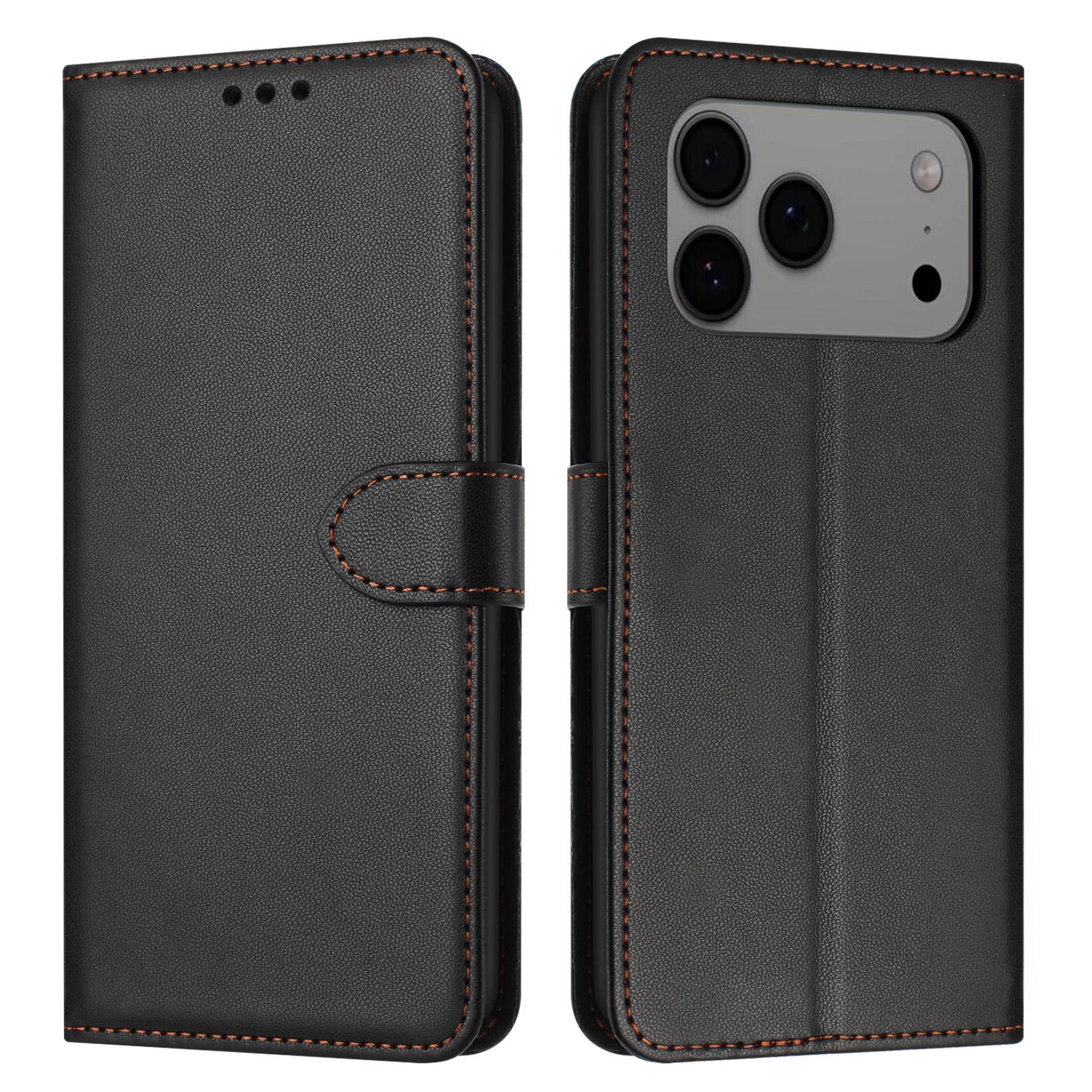 For iPhone 17 Pro Case Stand Wallet Leather Phone Cover with Strap A