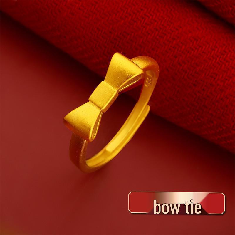 

Кольцо с бантом из пионов с золотым покрытием для женщин - Ювелирное изделие из матовой латуни