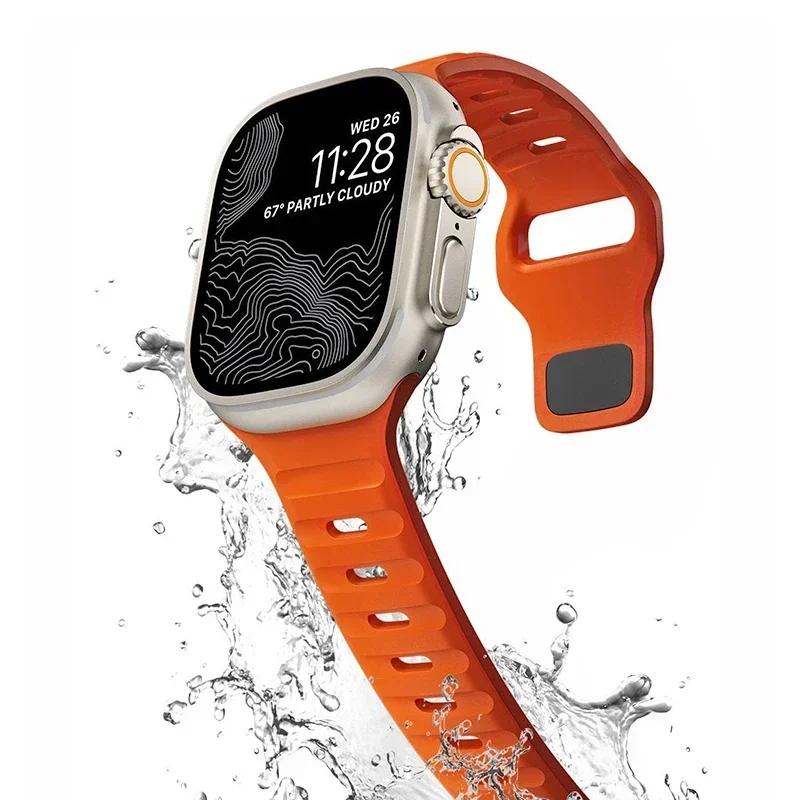 Soft Silicone Strap For Apple Watch Band Ultra 2 49mm 44mm 45mm 42mm 41mm 42mm sport Watchband iwatch Serise 5 6 7 8 9 bracelet