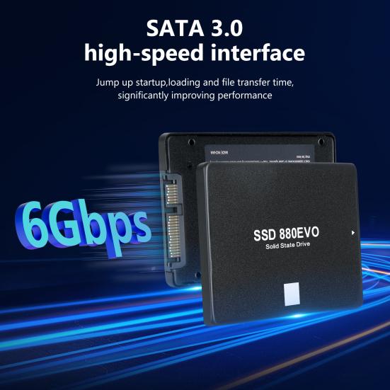 880 EVO SATA III 6Gb/s 2.5-Inch SSD Shock-proof Speed Up to 545MB/s Read 530MB/s Write 1/2/4TB Internal Solid State Drive for Desktop Laptop PC