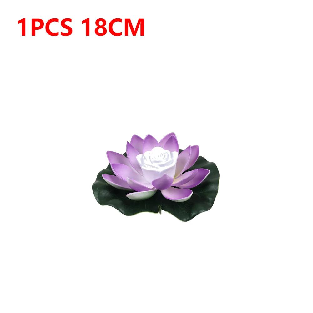 20-1Pcs Energy Saving Solar Powered Lamp Night Light LED 18cm Artifical Floating Lotus Garden Pool Pond Fountain Decoration