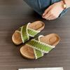 Ethnic Style Cool Slippers Women's 2025 Summer New Retro Woven Bohemian Style Versatile Platform Beach Sandals