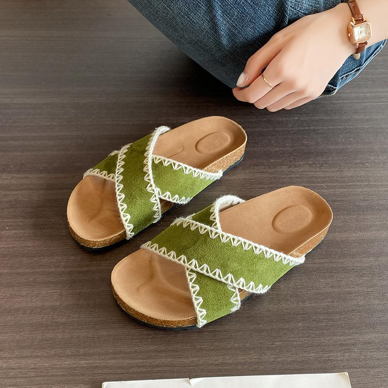 Ethnic Style Cool Slippers Women's 2025 Summer New Retro Woven Bohemian Style Versatile Platform Beach Sandals