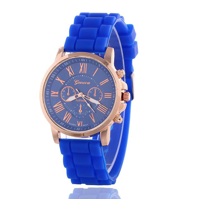 Silicone Case Ladies Quartz Watch With World Time Function For Fashion Students
