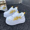 Height-increasing little white shoes women's new mesh spring and summer breathable 2025 casual sports dad shoes platform German training shoes