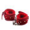 Couple Bondage Faux Leather Plush Cuffs Chain Adult Sex Game Restraint Handcuffs