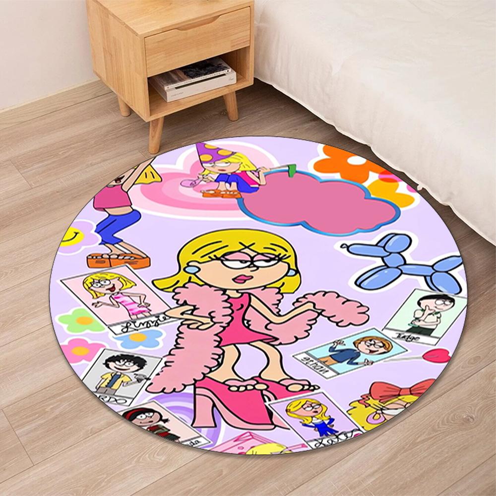 Lizzie McGuire Printed Round Rug Carpet Chair Rug Area Rug Entryway Doormats,for Office Chair Living Room Bedroom Kitchen Room.