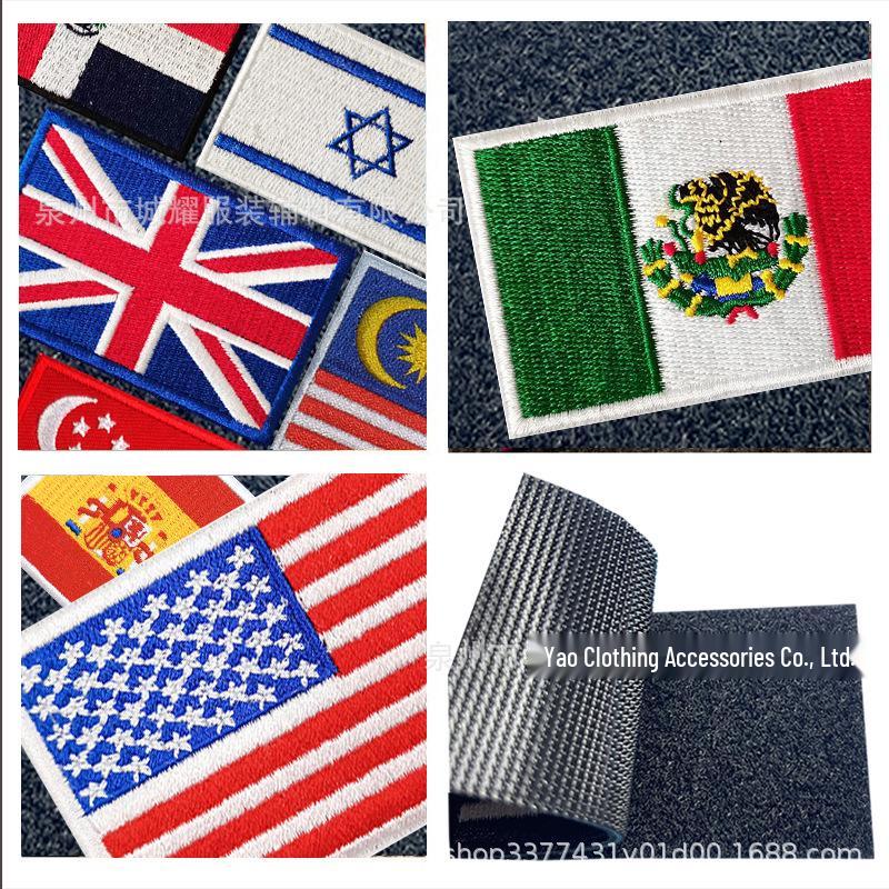 In-Stock USA Flag Embroidered Shoulder Patch with Hook & Loop