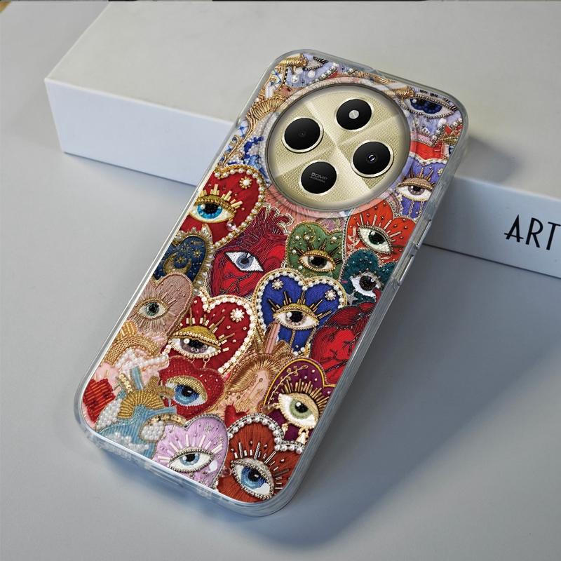 Sun Marine Floral Eyes Girls Women Phone Case For Xiaomi Poco X7 Pro X3pro X5 M6 X6 X3 NFC M5s M6 C75 C61 Bumper Fundas Cover