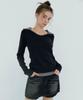 MICANE Mia Contrast Collar U-Neck Tee