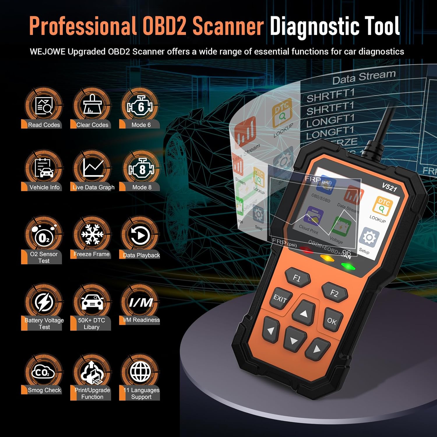 

OBD2 Scanner Diagnostic Tool, Car Code Reader for All Cars After 1996 United States