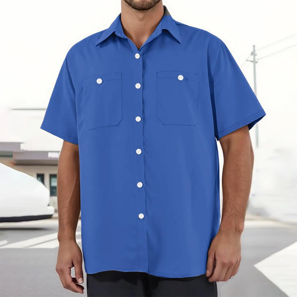 Men's Loose Casual Multi-pocket Workwear Shirt