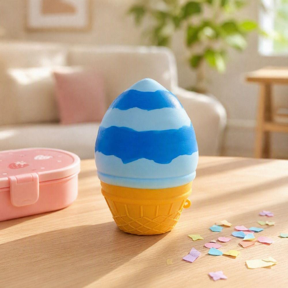 Soft TPR Ice Cream Squishy Toy Simulation Sundae Sensory Stress Toy Ice Cream Cone Pinch Le Gift