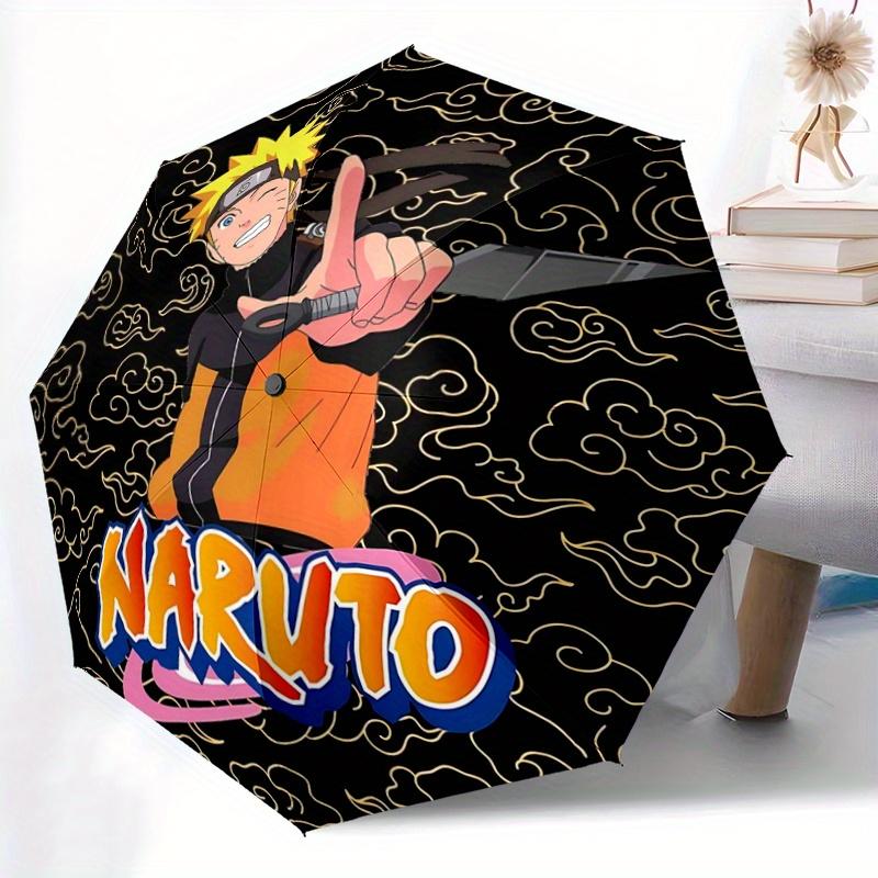 1pc Naruto Themed Durable Cartoon Folding Umbrella, Portable 3-Fold Compact Umbrella for Men and Women, Suitable for Travel or Daily Use.H077