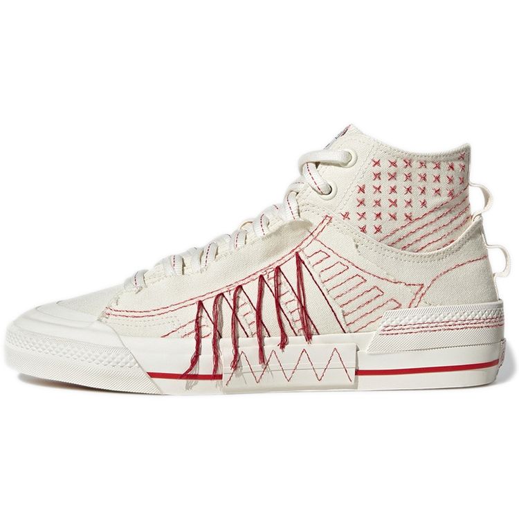 Adidas Originals Nizza Hi Dl Comfortable Non-Slip Durable Mid-Top Skate Shoes Unisex Skate Shoes Light-Red GX8534
