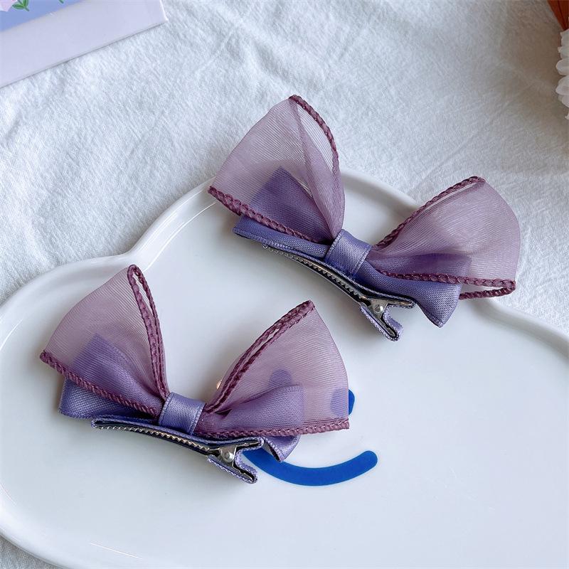 Rainbow Bow Braided Hair Clip for Girls - Cute Hair Accessory with Ribbon Hairpin