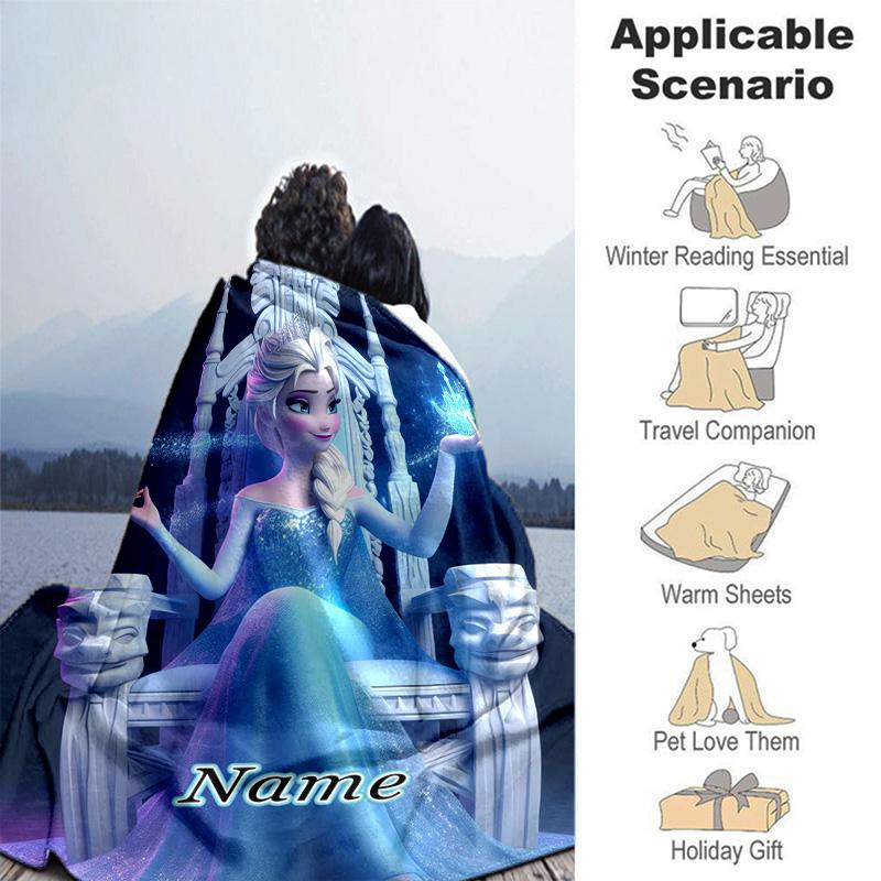 Custom 1pc Elsa's Frozen Adventure Blanket, Soft And Comfortable Blanket, Casual Warm, Camping Travel Blanket, Birthday Gift Q91076