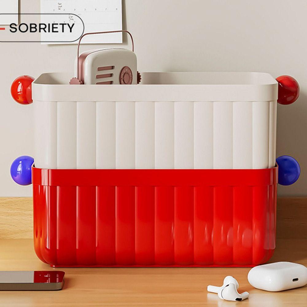 Stackable Desk Organizer Box Large Capacity Stationery Storage Rack Home Office