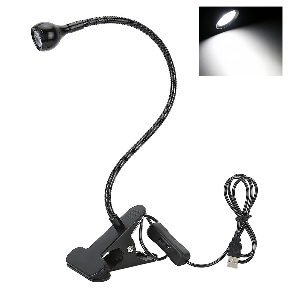 

Usb светодиодная настольная лампа с зажимом для чтения, лампа для чтения, ночник с зажимом, гусиная шея, для учебы, чтения, 5 В, холодный белый свет, 360°, зажим для стола