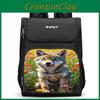 Large Capacity 3d Wolf Backpack For Kids Lightweight Oxford Fabric School Bag