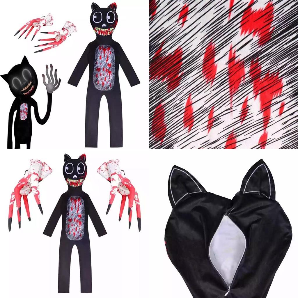 Sirenhead Cartoon Cat Onesie Costume For Kids Halloween Cosplay Outfit Terror Game-inspired