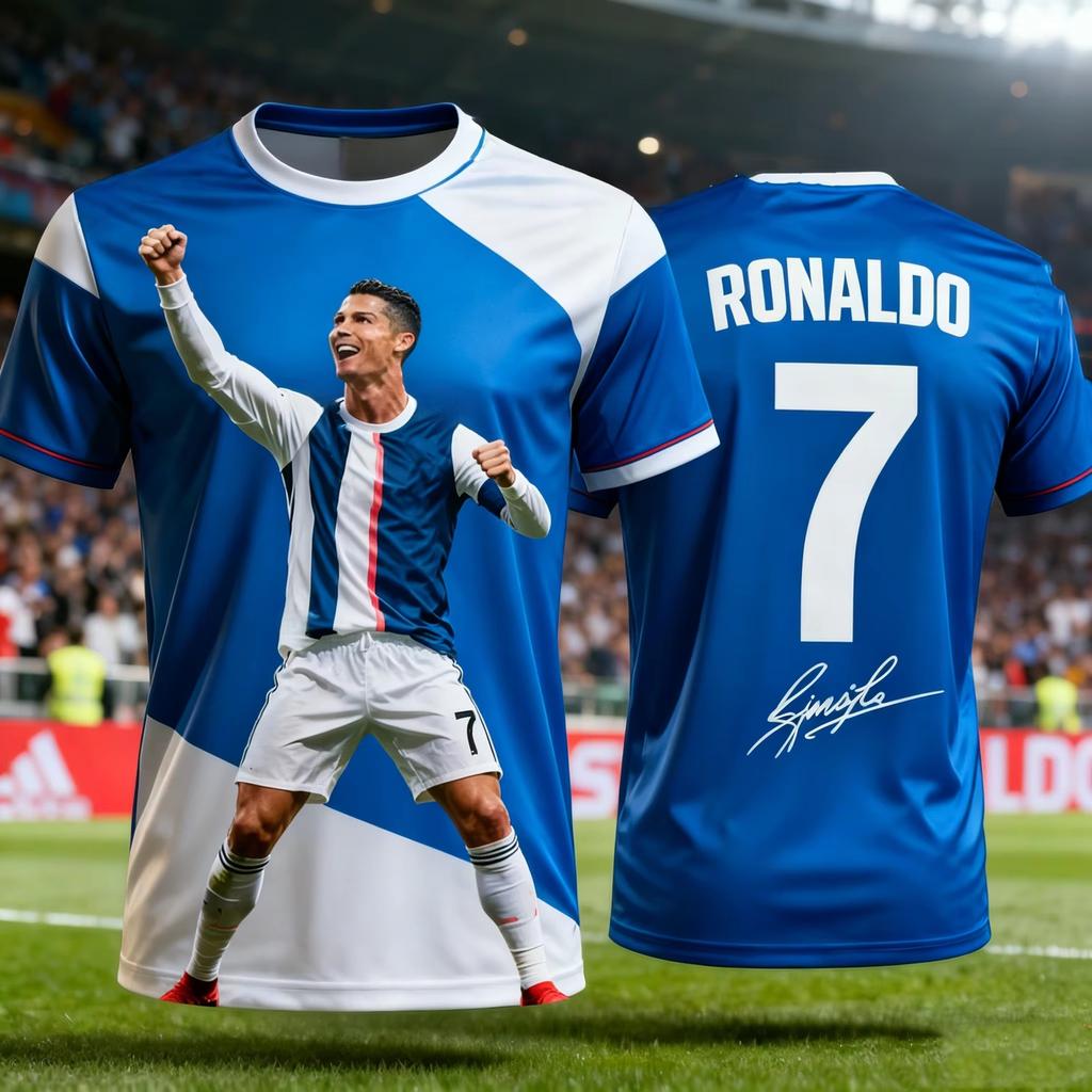 2026 Ronaldo 7 Fotbalový dres Chatgpt AI Styl Dětská Fanouškovská Edice Letní Fotbalová Tréninková Trička Pohodlné Sportovní Oblečení