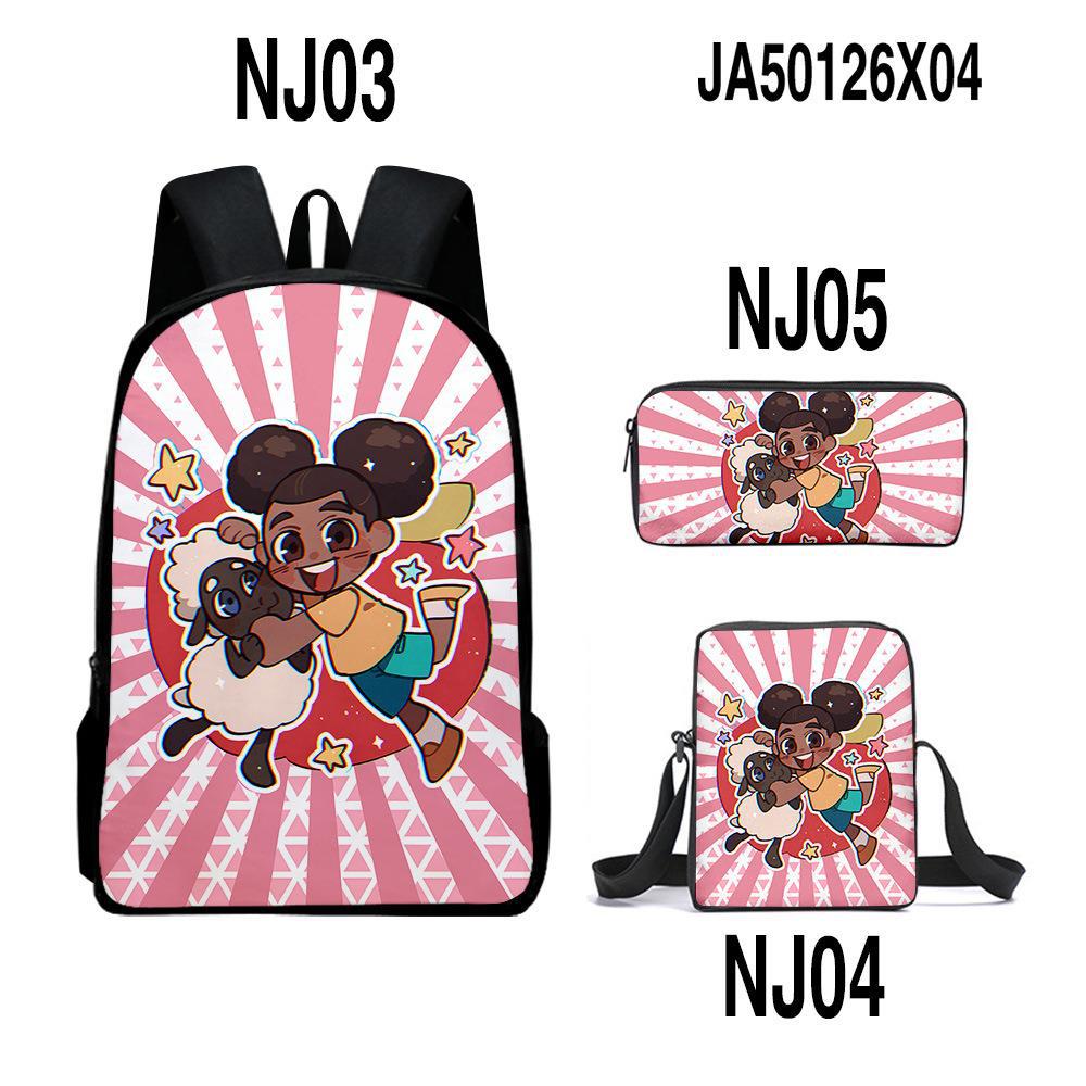 Classic Amanda the Adventurer 3D Print 3pcs/Set Pupil School Bags Laptop Daypack Backpack Inclined Shoulder Bag Pencil Case