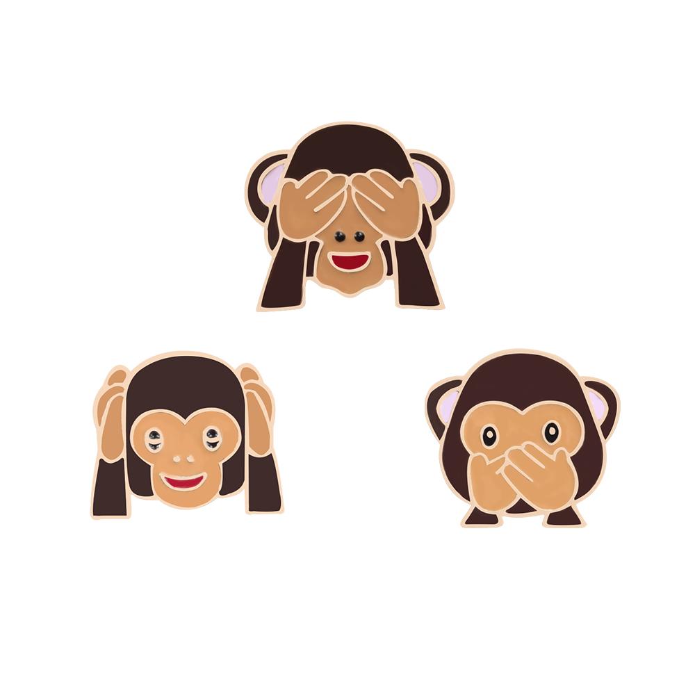 3-4pcs/set Cute Animal Brooch Cartoon Unicorn Cat Dog Monkey Fish Enamel Pin Backpack Clothing Badges Jewelry Children Wholesale