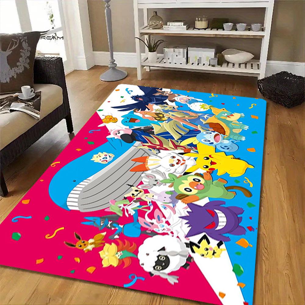 Pokemon Go Pikachu Poster Decoration,Carpet,Living Room,Bedroom, Non-slip,Square rug