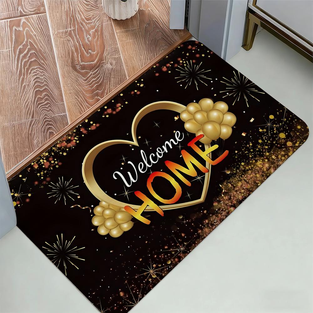 Sweet Home Welcome Floor Mat Cozy Flannel Soft Thick Non-Slip Mat For Living Room Bedroom Kitchen Decor Rugs