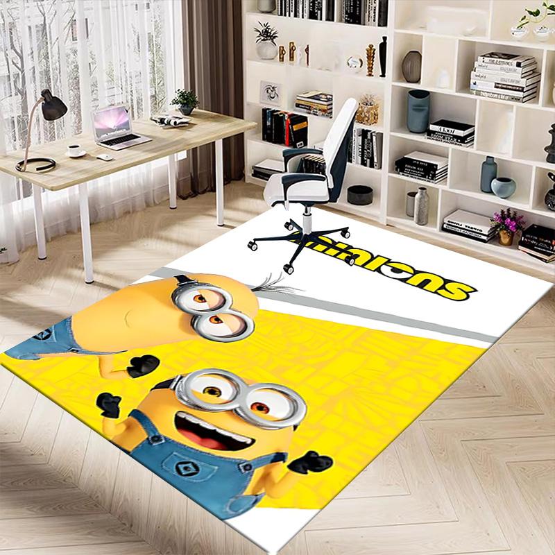 1pc Minions Adventure Poster Carpet for Playroom Bedroom Living Room Sofa Home Decor,kids Game Area Rug Non-slip Floor Mat Y72821