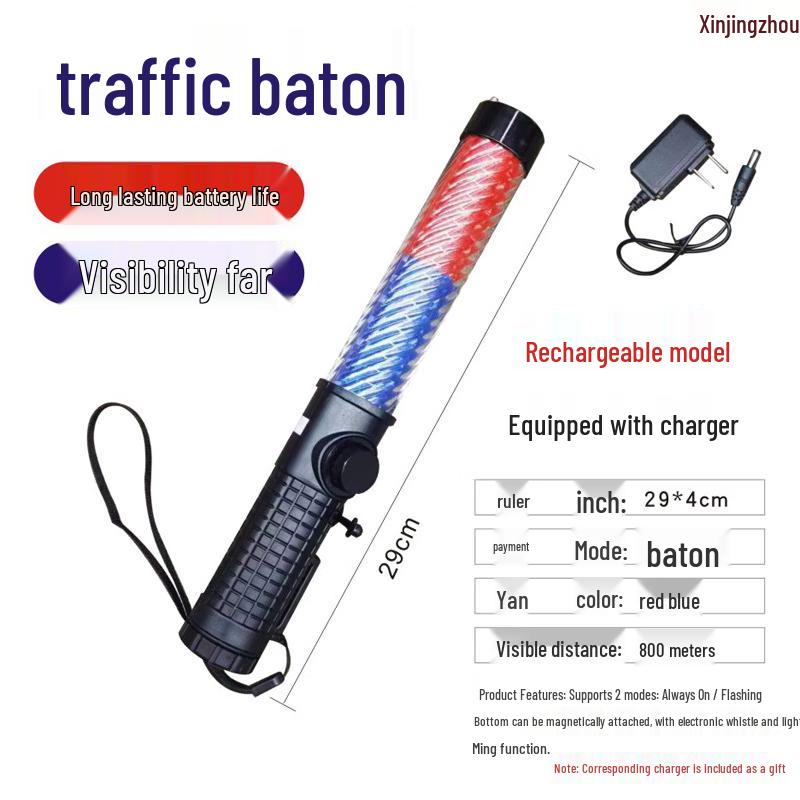 LED Traffic Safety Wand & Stop Sign Paddle