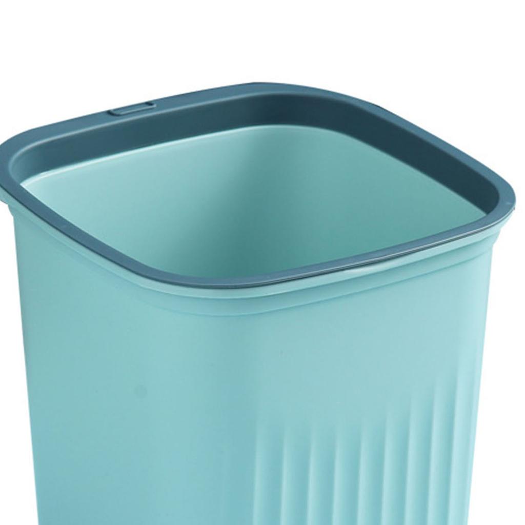 Trash Can Kitchen Office Bathroom Living Room Plastic Garbage Bin with Pressing Ring