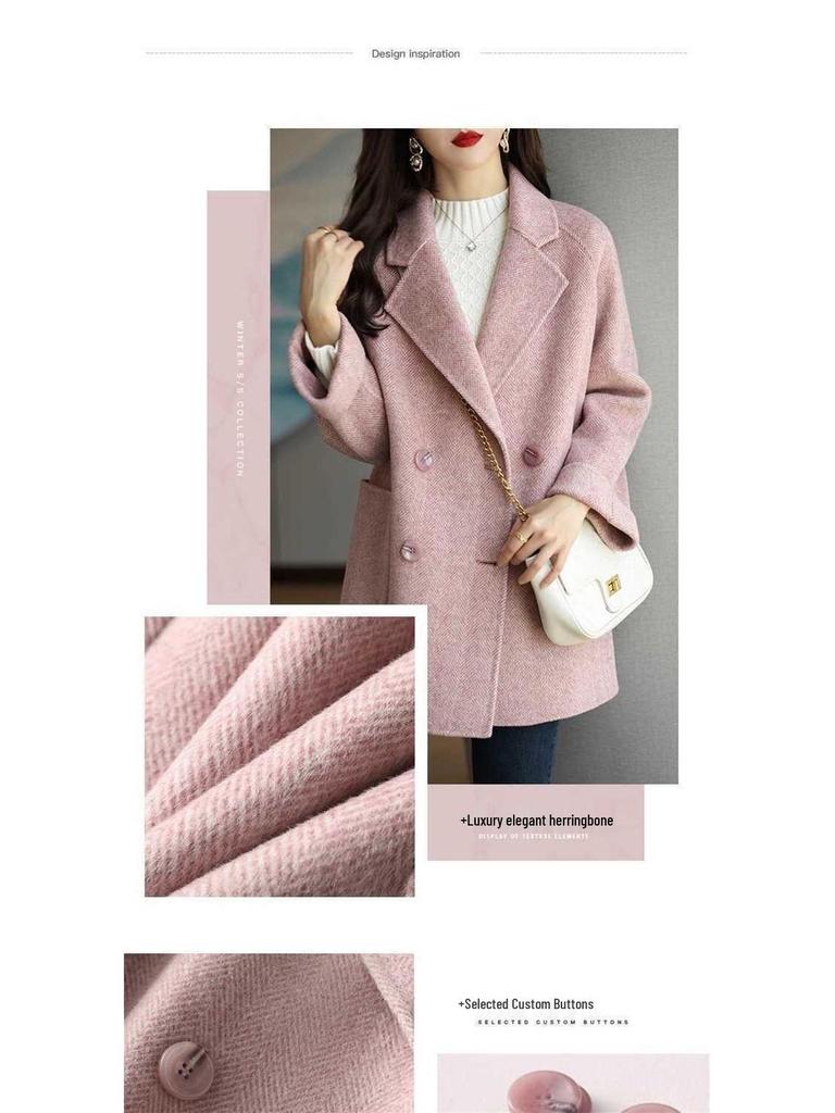 Women's European Fashion Plaid Wool Coat – Stylish, Loose, Mid-length, Thickened for Autumn/Winter