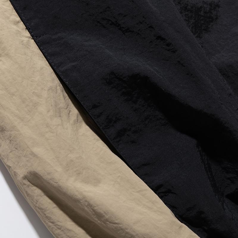 Giacca da Uomo Color Block con Collo Alto e Zip, Giacca a Vento Casual a Strisce, Capo d'Abbigliamento Esterno