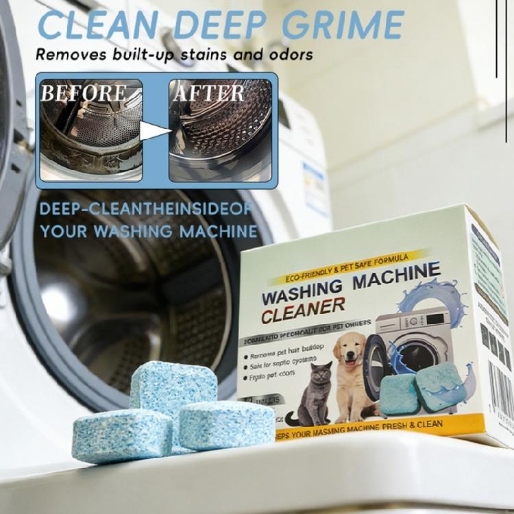 12Tablets/Box Heavy Duty Washing Machine Cleaner Tablets for Pet Hair Odor And Mold In Wash Machine Cleaning Accessory