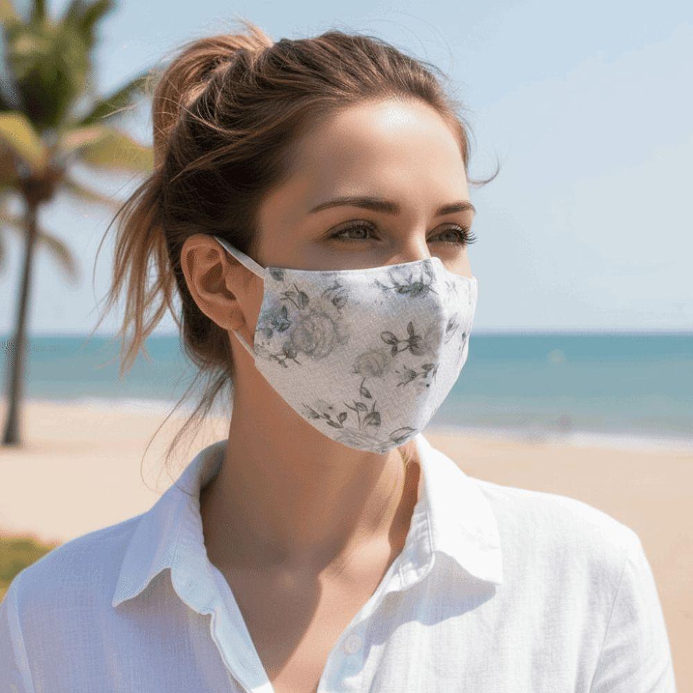 Rosenmuster Augenschutz-Gesichtsmaske UV-blockierend Damenmaske Sonnenschutzmaske für Damen Mädchen