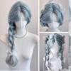 WTB Synthetische Perücke Weiblich Gletscherblau Farbverlauf Hellgrau Langes Haar Lolita Handgewebte Spitze Wolle Langes Lockiges Haar Cos Party Perücke