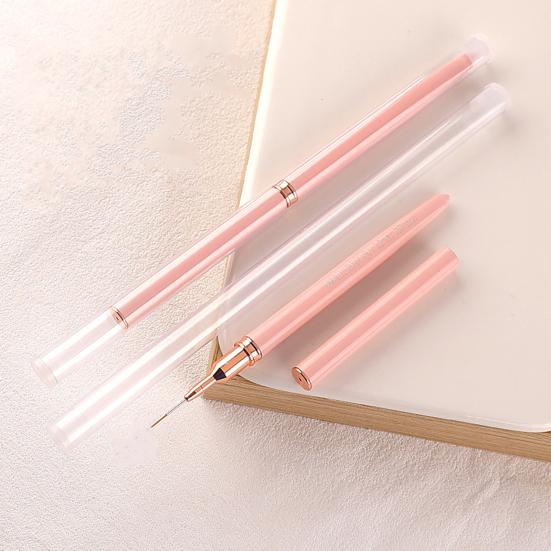 Yousheng Nail Art Konturpinsel Pinker Stifthalter Flexible Borsten Glattes Zeichnen Acrylstab Nagelzeichenpinsel Liner Pinsel Nagelstudiobedarf