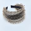 Trendy French Style Lace Wide Band Polka Dot Mesh Hollow Headband Chic and Elegant Fashionable and Romantic Hairbands for Women
