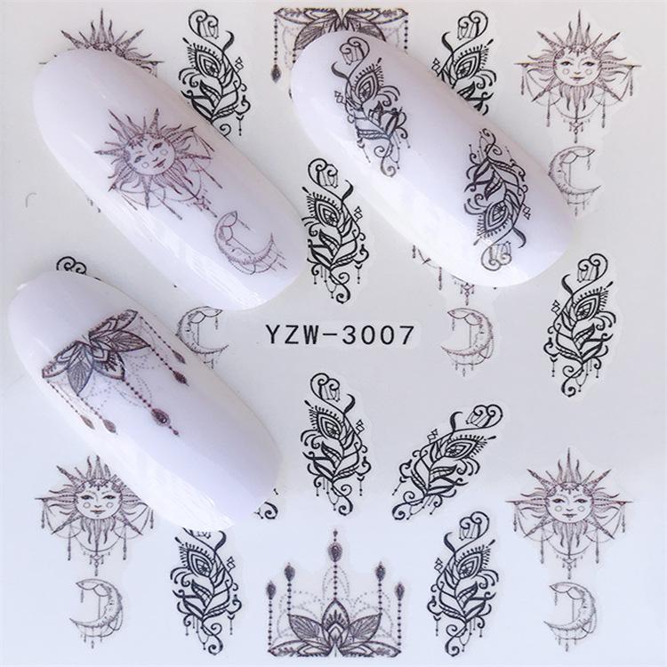 1pc 3D Nail Stickers Spring Summer Natural Flower Leaves Simulation Dried Flower Dragonfly Nail Applique Water Slides Decoration