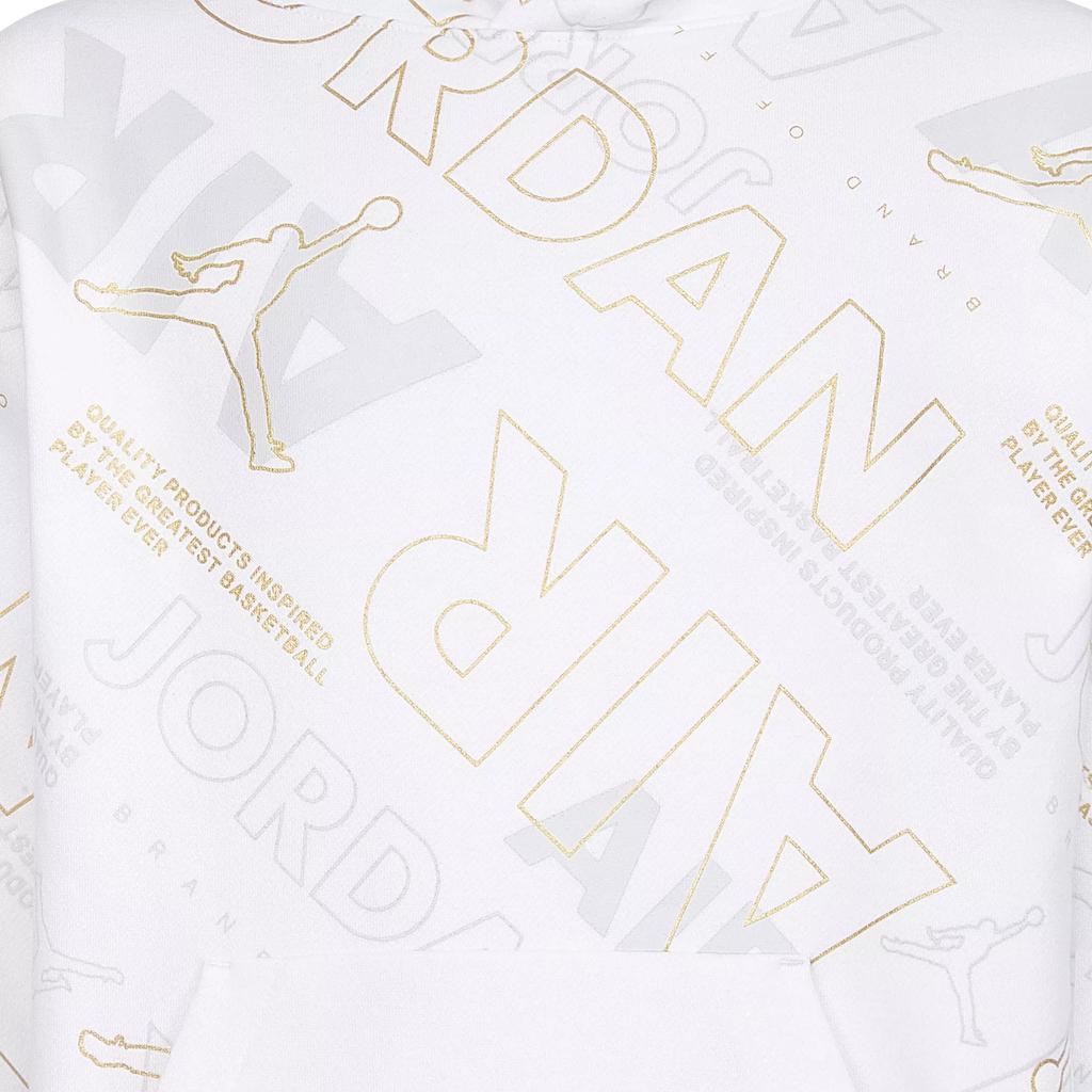 Jordan Letter Print Hooded Sweatshirt Kids Tops White 95C017-001