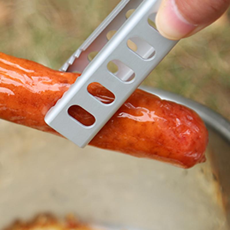 Anti Scald Pot Clip for Camping Cookware Outdoor Food Clamp Barbecue Tongs Aluminum Alloy Lightweight Heat Resistant Dish Gadget