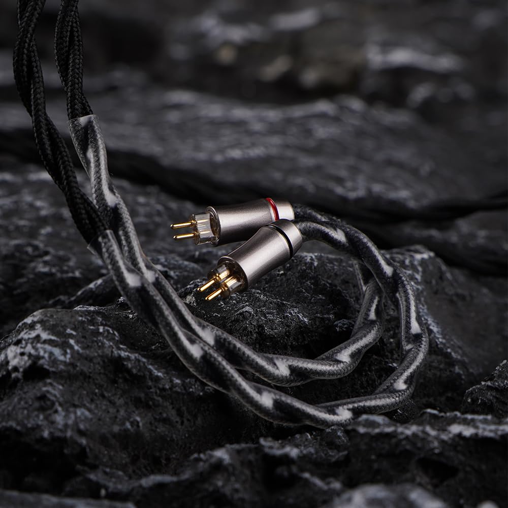NICEHCK 60saga Hörlurar Ultrahög Renhet Pressad Enkristall Koppar OCC 2-pins Koppar OFC-kontakt Flätad med Svart PP-tråd Ersättningsmetall