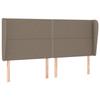 VidaXL Tête de lit avec oreilles Taupe 203x23x118-128 cm Tissu3117842