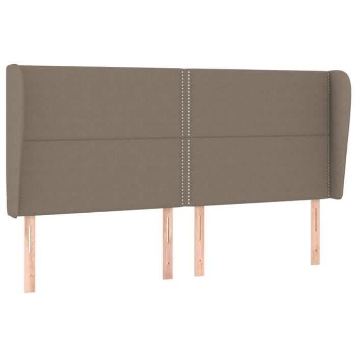 VidaXL Tête de lit avec oreilles Taupe 203x23x118-128 cm Tissu3117842