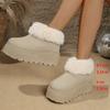 Fashion New Womens Snow Boots Fashion Thick Bottom Cotton Boots Plush Warm Winter Boots for Women Suede Casual Ankle Booties Botas Mujer