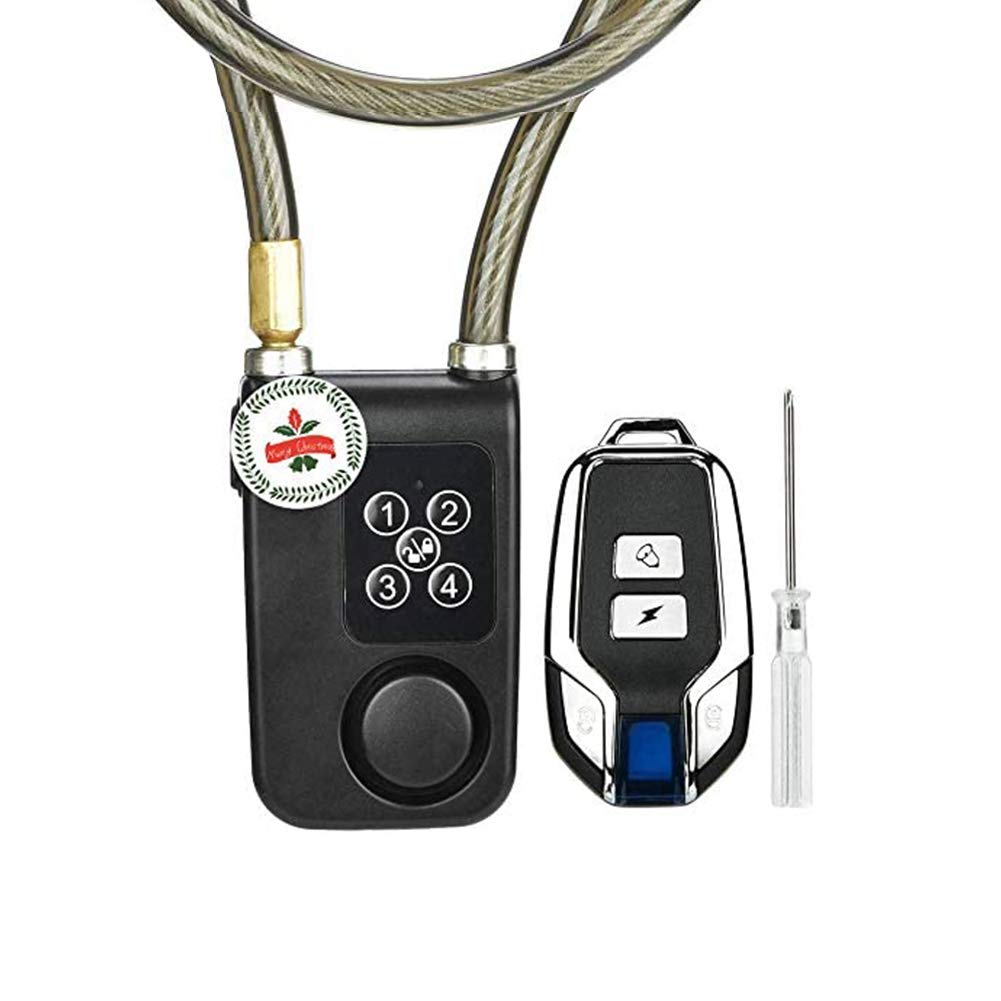 

Bewinner Wireless Alarm Bike Safety Lock for Bikes and Cord Steel Cable Chain Lock with Remote Bicycle Security Alarm Lock, Motorcycles, Controller,